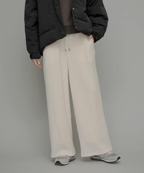 URBAN RESEARCH Sonny Label パンツ ベロアプリーツイージーカット