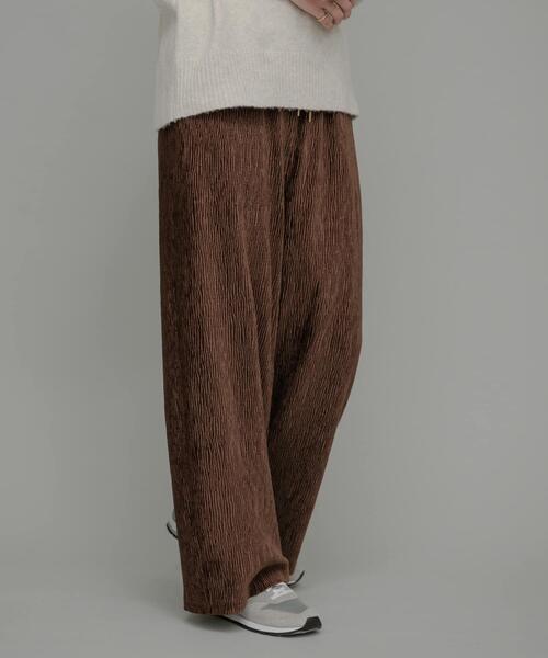 URBAN RESEARCH Sonny Label パンツ ベロアプリーツイージーカット