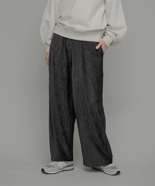 URBAN RESEARCH Sonny Label パンツ ベロアプリーツイージーカット
