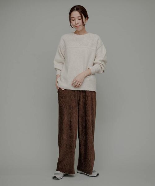 URBAN RESEARCH Sonny Label パンツ ベロアプリーツイージーカット