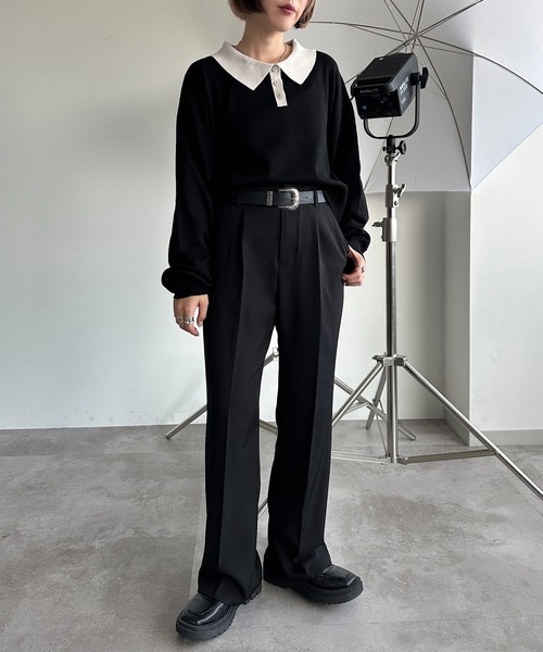 「apres jour mignon」 長袖ニット X-LARGE ネイビー レディース_画像3