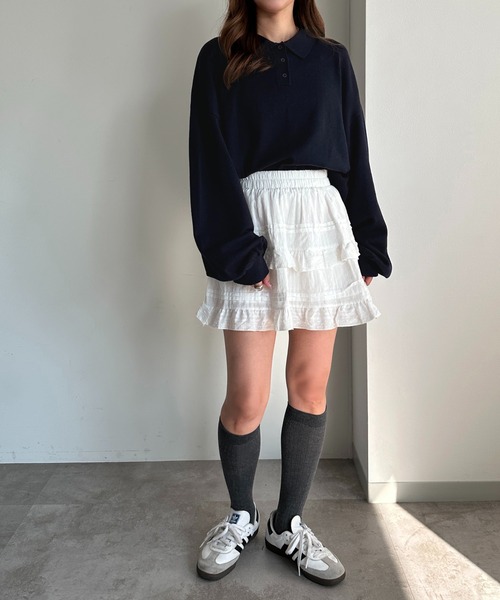 「apres jour mignon」 長袖ニット X-LARGE ネイビー レディース_画像9