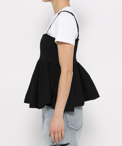 「LOWRYS FARM」 キャミソールニット FREE ブラック レディース_画像9