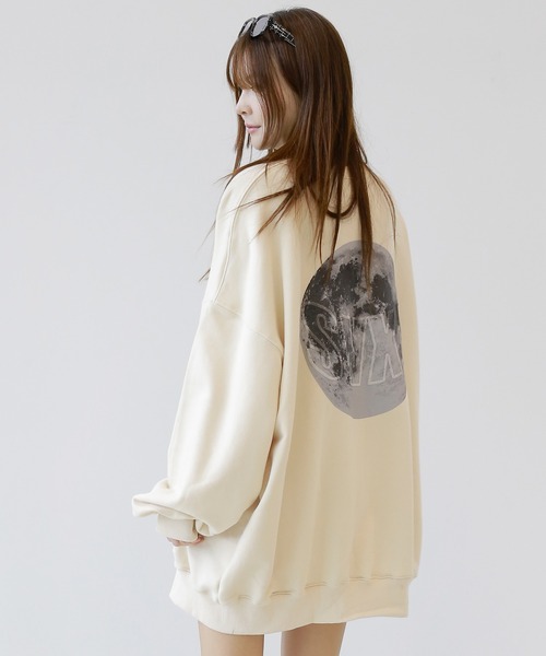 「minsobi」 スウェットカットソー FREE ベージュ メンズ_画像2