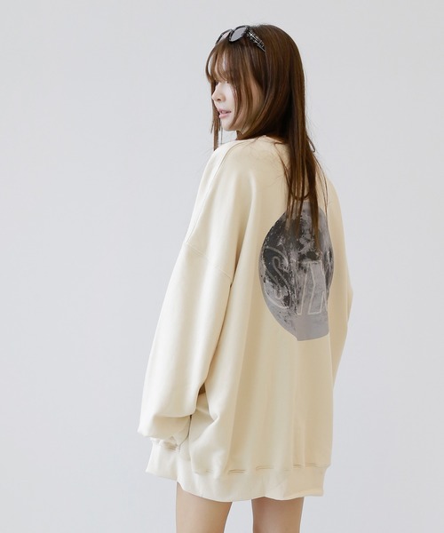 「minsobi」 スウェットカットソー FREE ベージュ メンズ_画像3