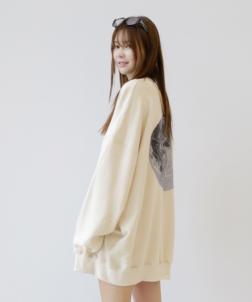 「minsobi」 スウェットカットソー FREE ベージュ メンズ_画像4