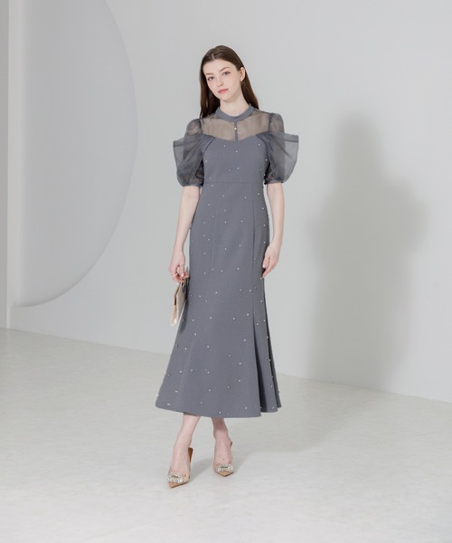 「Leja」 半袖ワンピース SMALL グレー レディースの画像