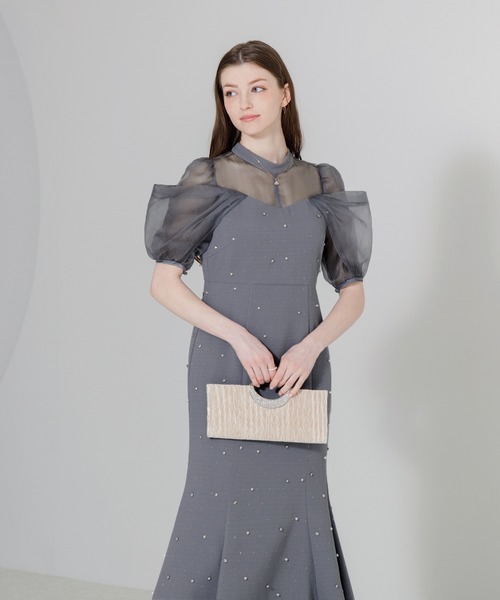 「Leja」 半袖ワンピース SMALL グレー レディースの画像