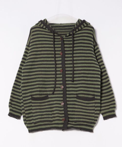 「LADY LIKE」 ニットカーディガン M カーキ レディース_画像5