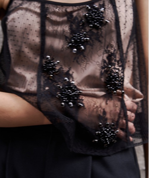 JOSE MOON（ジョゼムーン） キャミソール PANEL CUT LACE CAMISOLE 