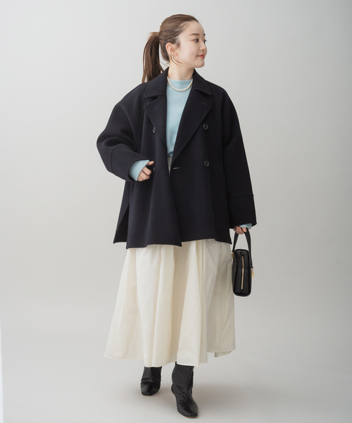 「IENA」 ピーコート 36 ネイビー レディース_画像7
