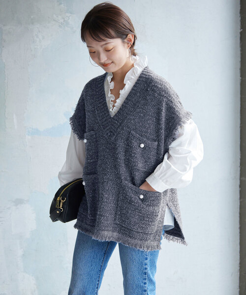 SLOBE IENA（スローブイエナ） ニットベスト - グレー レディース