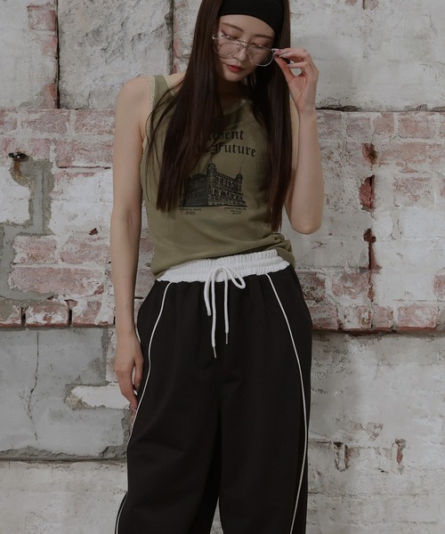 「Mili affinity」 イージーパンツ FREE ブラック レディース_画像3