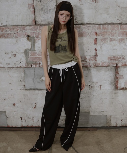 「Mili affinity」 イージーパンツ FREE ブラック レディース_画像5