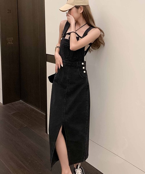 「meJane」 サロペットスカート M ブルー レディース_画像2