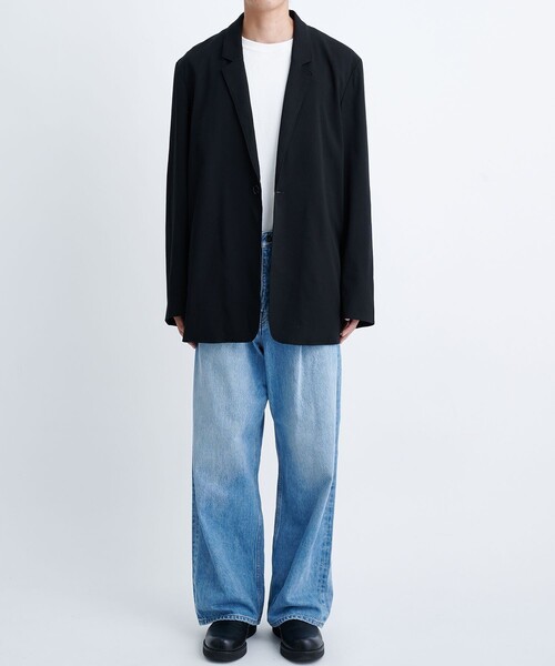 「soe」 テーラードジャケット 3 ブラック メンズ_画像2