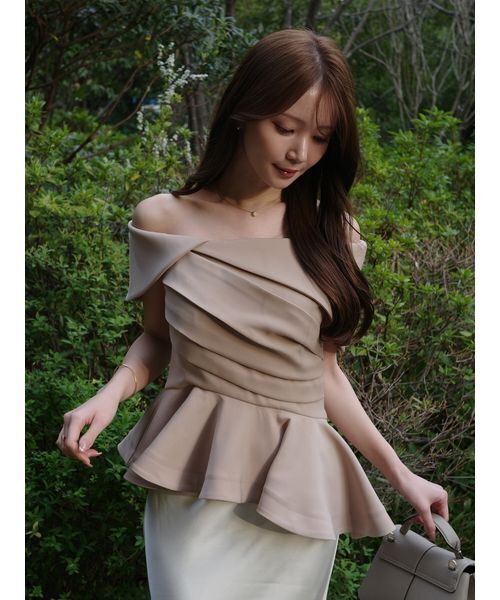FRAY I.D（フレイ・アイディー） tシャツ オフショルカラーアシメ