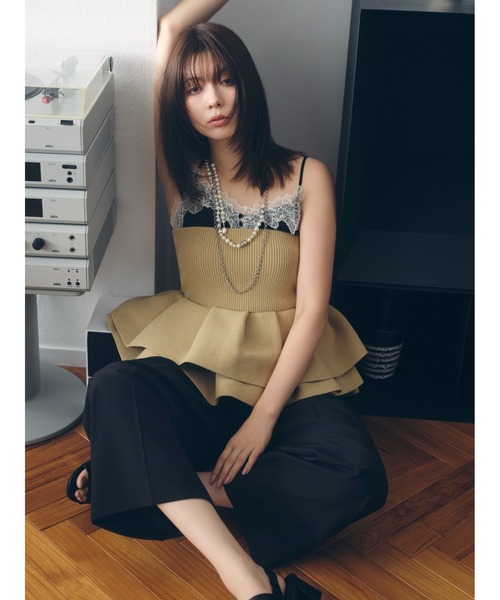 FRAY I.D（フレイ・アイディー） キャミソール レーストリム