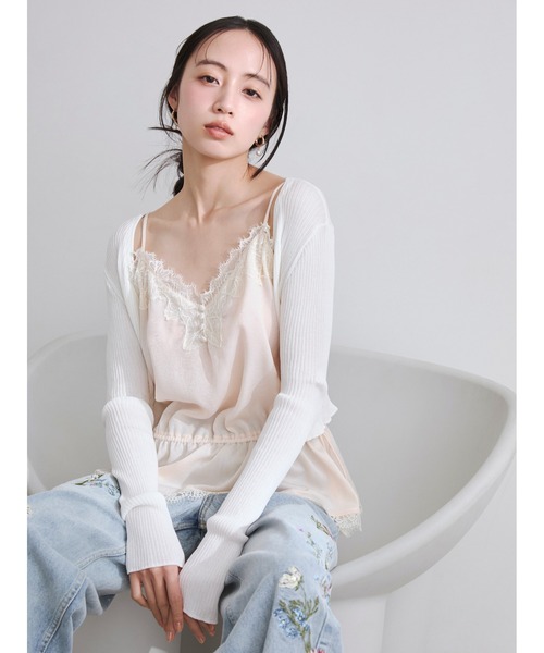 FRAY I.D　デザインレースキャミソール　フレイアイディー FRAY I.D（フレイ・アイディー） キャミソール レーストリム