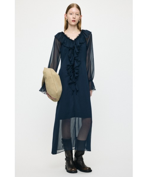 MOUSSY（マウジー） ワンピース 「26年SS新作」RUFFLE CHIFFON MAXI
