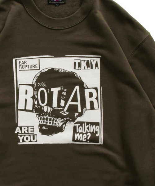「ROTAR」 スウェットカットソー SMALL オリーブ メンズ_画像9