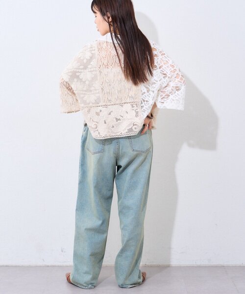 ブラウス シャツ 「etsinta/エシンタ」レースパッチワークシャツINDIA レディースの画像