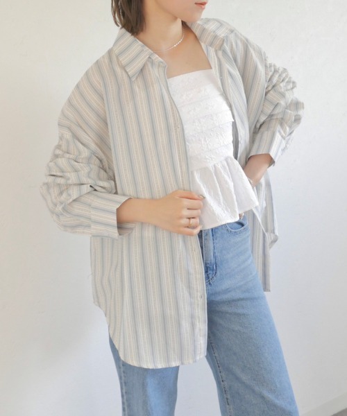 「Reurie'」 長袖シャツ FREE ブルー レディース_画像5