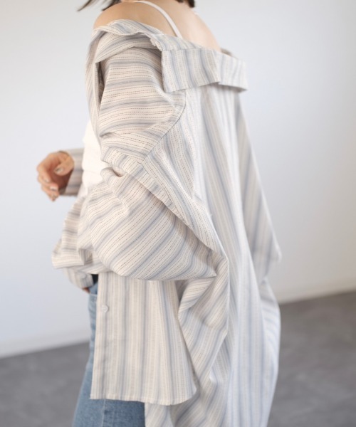 「Reurie'」 長袖シャツ FREE ブルー レディース_画像6