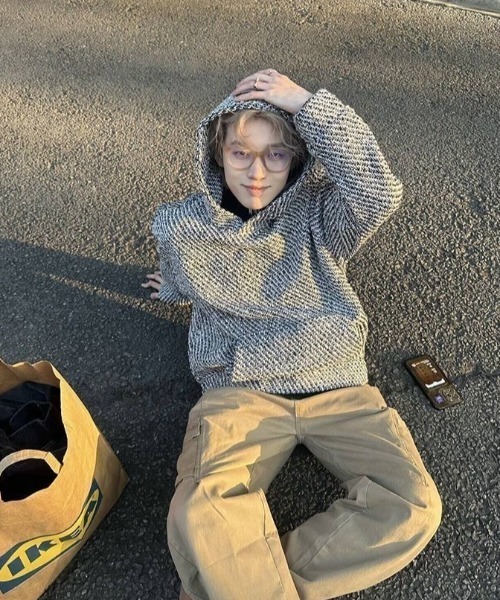 「FreeZone」 プルオーバーパーカー F グレー メンズ_画像6