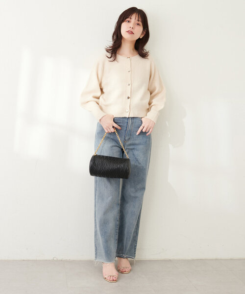 「natural couture」 ニットカーディガン FREE グレー レディース_画像2