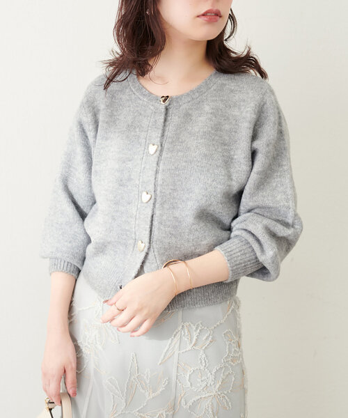 「natural couture」 ニットカーディガン FREE グレー レディース_画像7