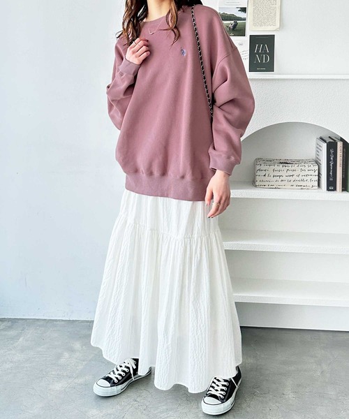 「U.S. POLO ASSN.」 スウェットカットソー MEDIUM ネイビー レディース_画像2