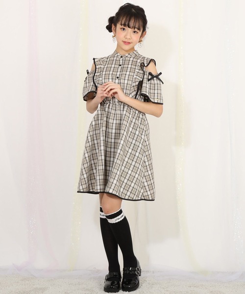 「PINKHUNT」 「KIDS」半袖ワンピース 130cm アッシュグレー キッズ_画像5