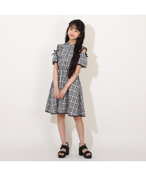 「PINKHUNT」 「KIDS」半袖ワンピース 130cm アッシュグレー キッズ_画像9