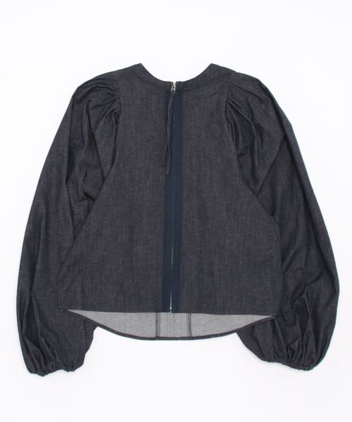 「ELENDEEK」 長袖ブラウス FREE インディゴブルー レディース_画像2