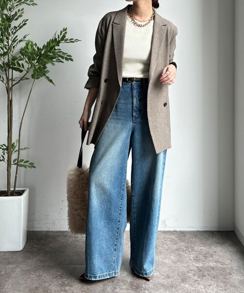 「DouDou」 デニムパンツ 38 ブルー レディース_画像3