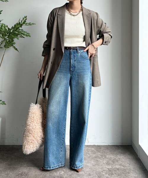 「DouDou」 デニムパンツ 38 ブルー レディース_画像4