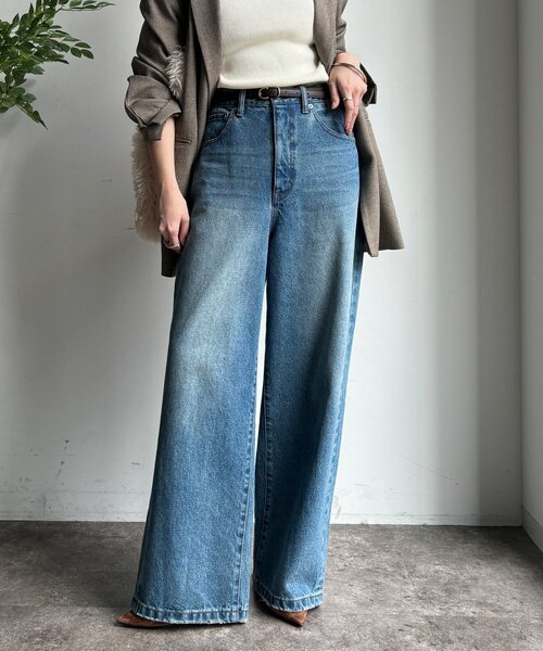 「DouDou」 デニムパンツ 38 ブルー レディース_画像8