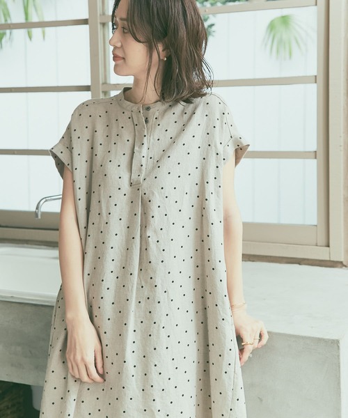 「URBAN RESEARCH DOORS」 半袖ワンピース MEDIUM ナチュラル レディースの画像