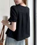 tシャツ 半袖 透かし編み スクエアネックパフ...の詳細画像5