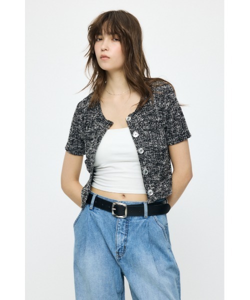 MOUSSY（マウジー） tシャツ 半袖 TWEED CRUSH トップス レディース