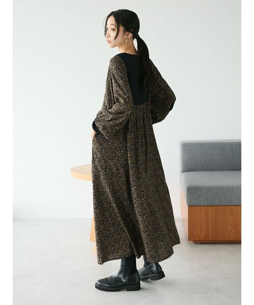 「CRAFT STANDARD BOUTIQUE」 長袖ワンピース FREE ネイビー レディース_画像6