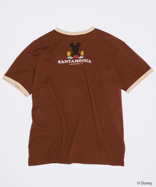 （38）ミッキーマウス プリント ブラウン Tシャツ MICKEY MOUSE（ミッキーマウス） tシャツ MICKEY MOUSE / ミッキー