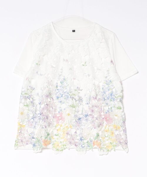 BELLUNA PLUS（ベルーナプラス） アンサンブル 彩り花柄レース