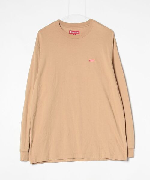 「Supreme」 ワンポイント長袖Tシャツ M ベージュ メンズ