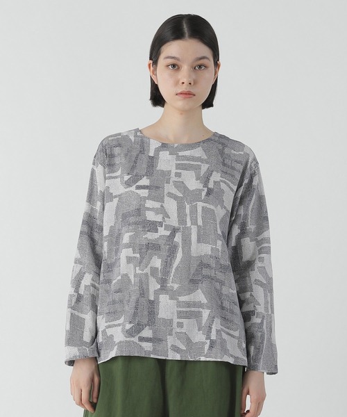 「Plantation」 長袖ブラウス M size ライトグリーン レディース_画像7