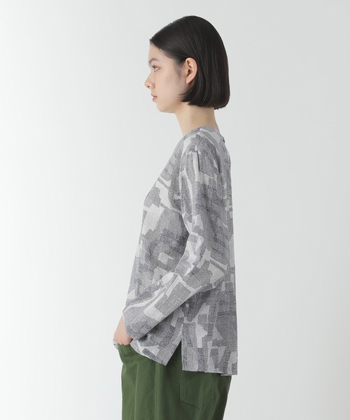 「Plantation」 長袖ブラウス M size ライトグリーン レディース_画像8