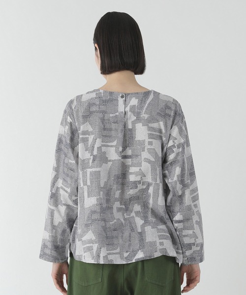 「Plantation」 長袖ブラウス M size ライトグリーン レディース_画像9