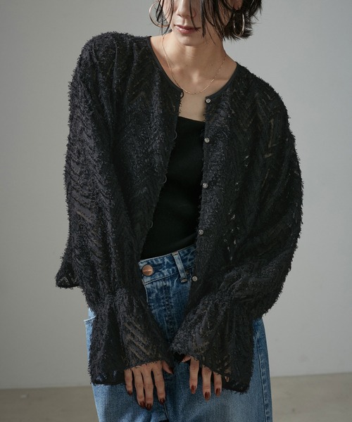「SALON adam et rope'」 長袖ブラウス FREE ブラック レディース_画像7
