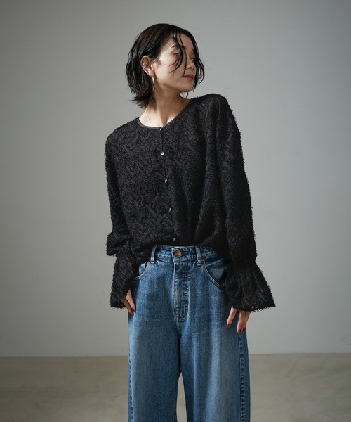 「SALON adam et rope'」 長袖ブラウス FREE ブラック レディース_画像8